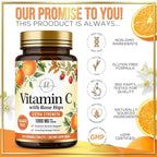 Vitamin C 1000mg Per Serving - Extra Strength with Rose Hips Bioflavonoids - Sugar Free Vitamin C Chewable Pills, Vit C Supplement for Immune Support & Antioxidant, USA Bottled - 120 Chewable Tablets