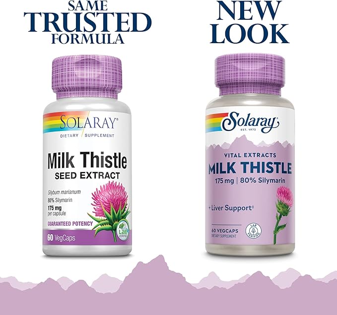 SOLARAY Milk Thistle Seed Extract 175mg Antioxidant Intended to Help Support a Normal, Healthy Liver Non-GMO & Vegan