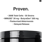 Toniiq Prebiotics and Probiotics – 200B TFU with Postbiotics IMMUSE® & ButyraGen® – 30 Strains – Shelf-Stable Synbiotic Formula – Third-Party Tested – 60 Capsules