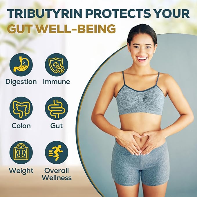 Tributyrin Supplement for Gut & Immune 800mg | High Bioavailability with Microencapsulated Probiotics & Prebiotics - Advanced Liquid-Filled Tributyrin Complex, Gluten Free, 180 Capsules