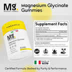 Magnesium Glycinate Gummies 400mg - Sleep Gummies for Kids & Adults - Magnesium Glycinate Chewable High Absorption for Muscle Recovery, Better Sleep & Relaxation, 60 Count, Pineapple