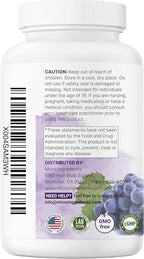 Micro Ingredients Grape Seed Extract, 240 Capsules | 3-in-1 Antioxidant Blend with Resveratrol & Red Wine Extracts | Max Strength Polyphenols Supplement | Non-GMO
