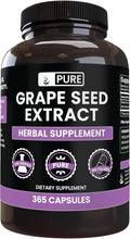 PURE ORIGINAL INGREDIENTS Grape Seed Extract (365 Capsules) No Magnesium Or Rice Fillers, Always Pure, Lab Verified