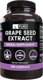 PURE ORIGINAL INGREDIENTS Grape Seed Extract (365 Capsules) No Magnesium Or Rice Fillers, Always Pure, Lab Verified