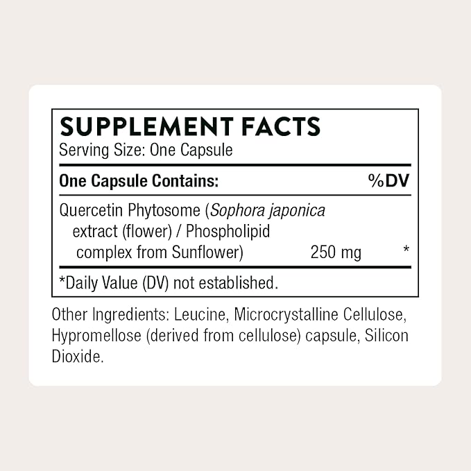 THORNE - Quercetin Phytosome - Antioxidant Supplement for Immune Health, Respiratory Support & Seasonal Allergy Relief* - Third-Party Certified - Gluten, Dairy & Soy-Free - 60 Capsules