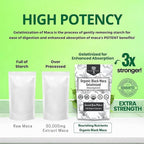 Organic Gelatinized Black Maca – 3X Stronger 200 Capsules for Men & Women, Natural Energy Supplement for Focus, Performance, Stamina & Endurance, Mood Enhancement and Stability, Mental Clarity 1000mg