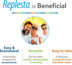 Replesta 50,000 IU Vitamin D3 Cholecalciferol, for Vitamin D Deficiency, Once-Weekly Chewable Wafer, Non-GMO, Natural Orange Flavor, 4 Count (Pack of 1)