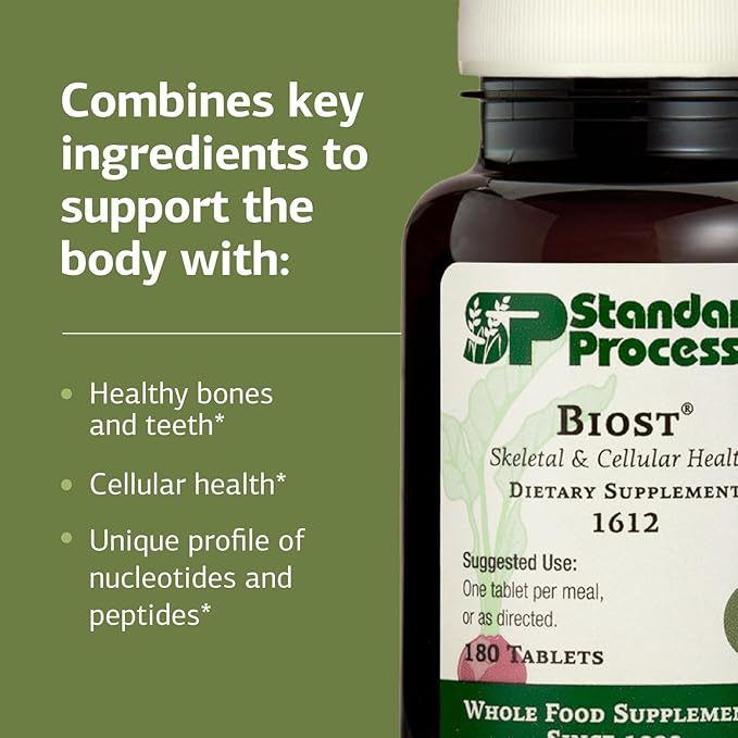 Standard Process Biost - Skeletal & Cellular Health Supplement - Aids Strong Teeth & Healthy Bones - Gluten-Free, Non-Dairy & Non-Soy - 180 Tablets (180 Servings)
