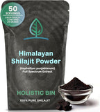 Holistic Bin Raw Himalayan Shilajit Powder - Shilajit Extract (Asphaltum Punjabianum) - No Fillers, Rich in Fulvic Acid & Trace Minerals - Premium Supplement for Energy & Wellness - 25 Servings
