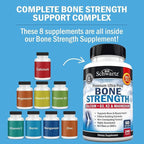 BioSchwartz Bone Strength Supplement - Gentle Non-Constipating Bone Health Supplement for Women & Men with 9-in-1 Complex with Calcium Magnesium Zinc D3 K2 & More - 3rd Party Tested - 2 Months