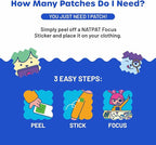 NATPAT Focus Patch Focus Enhancing Stickers for Kids and Adults - Healthy Brain Supports for Attention, Focus, and Concentration - Chemical and Drug Free - 24 Count - BuzzPatch Natural Patch