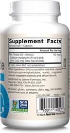 Jarrow Formulas Milk Thistle Supplement 150 mg 30:1 Milk Thistle Extract Standardized to 80% Total Flavonoids,Dietary Supplement for Liver Function Support, 200 Veggie Capsules for 200 Day,(Pack of 2)