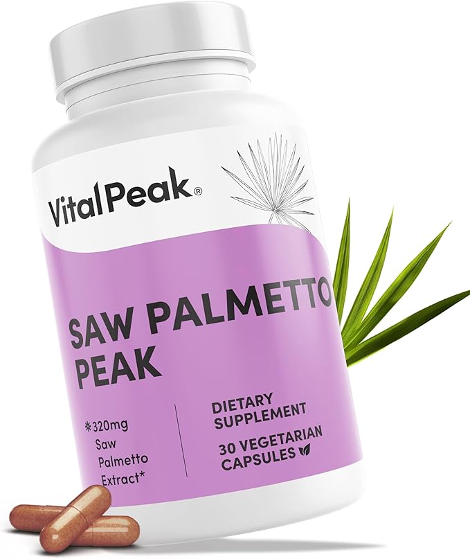Vital Peak® Saw Palmetto Peak 320 mg - Herbal Supplement for Hair Growth and Urinary Health - Vegan, Gluten Free, Dairy Free, Non-GMO - 30 Capsules