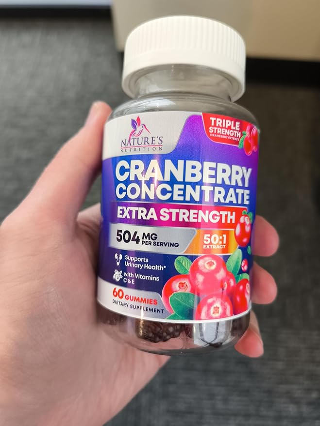 Cranberry Extract 504mg Per Serving - Cranberry Gummies for Urinary Tract Health Support - Helps Cleanse & Protect, Cran Berry Gummy Supplement + Vitamin C, Chewable Cran for Women - 60 Gummies