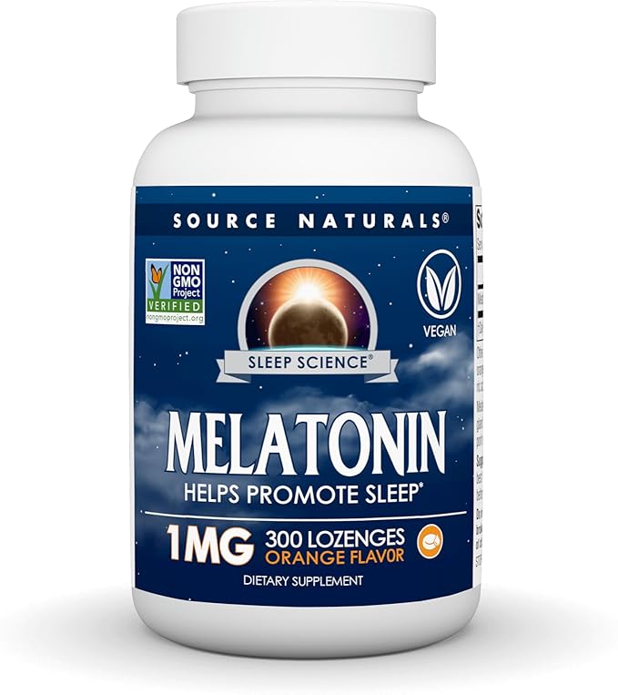 Source Naturals Sleep Science Melatonin, Helps Promote Sleep* - 1 mg - 300 Orange Flavored Lozenges