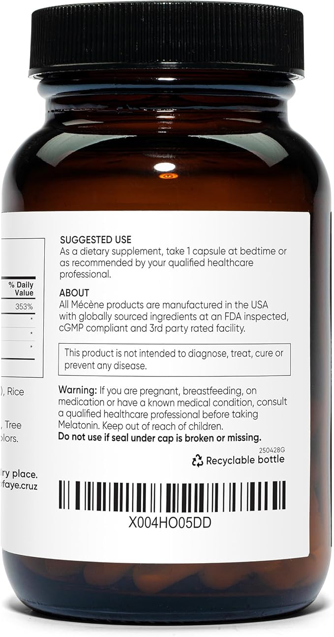 High Dose Melatonin: 30mg with L-Theanine + B6 + Apigenin - 60 Vegetarian Capsules