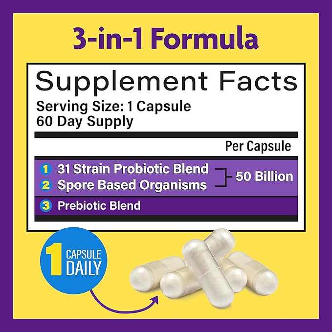 InnovixLabs Multi Strain Probiotics for Women & Men - Probiotic Supplement - 50 Billion CFU - Gut Health, Immune Support, Digestion, Lactobacillus Acidophilus, Prebiotics and Probiotics, 60 Capsules