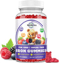 Iron Supplement Gummies for Kids - with Calcium, Zinc, Kids Multivitamin with Iron Gummies - Immune Support, Blood Builder & Energy Support for Iron Deficiency, Anemia, Mixed Berry Flavor, 60 Gummies