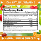 Fresh Healthcare Whole Food Vitamin C 500mg - Natural Supplement from Rose Hips, Acerola Cherry & Camu Camu - with Citrus Bioflavonoids for Immune Support - 120 Vegan Capsules