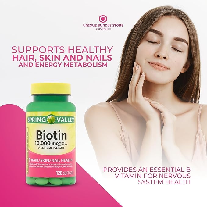 Biotin 10,000 mcg – 120 Tablets, High Potency Biotin Supplement, Vitamin B7 for Hair Skin and Nails for Women and Men, Biotin 10000 mcg Daily Support (Pack of 2)