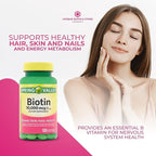 Biotin 10,000 mcg – 120 Tablets, High Potency Biotin Supplement, Vitamin B7 for Hair Skin and Nails for Women and Men, Biotin 10000 mcg Daily Support (Pack of 3)