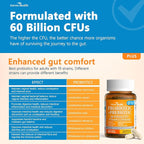 60 Billion Probiotics for Women and Men 19 Strains 5 Organic Prebiotics for Gut Digestive & Immune Health, Supports Diarrhea Gas Bloating, Vegan Probiotic Supplement Formula丨120 Caps
