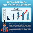 Liposomal NAD Supplement - 1200mg NAD+ Liquid Drops for Women & Men, Nicotinamide Riboside with Resveratrol, PQQ, CoQ10, Quercetin for Anti-Aging, Brain & Cellular Mitochondrial, Strawberry 4 Fl Oz