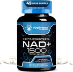 WELLNESS LABSRX Liposomal NAD Supplement, 1500mg - USA Made, NAD Resveratrol Supplement for Women and Men, NAD+ Support Cellular Health, Energy & Anti Aging - 90 Count