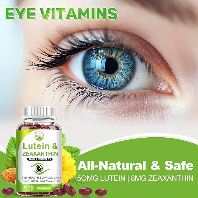 Lutein and Zeaxanthin Supplements, Eye Vitamin & Mineral Supplement, Multivitamin for Vision & Ocular Health with Omega-3, Protect and Enhance Your Eye Health Completely, 300 Softgels