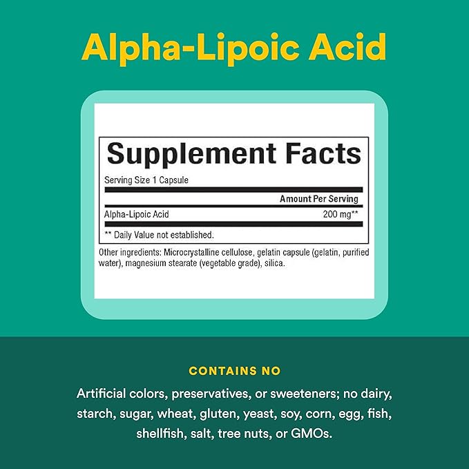 Natural Factors Alpha-Lipoic Acid 200 mg, Antioxidant Support, 120 Capsules