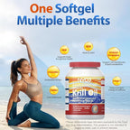 NYO3 Antarctic Krill Oil with 125mg Omega-3, 47% Phospholipids for Heart & Joint Health, Triglyceride Balance, Pure Oil GMP Certified Third Party Tested - 425mg 30 Softgels