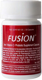 Fusion Iron Supplement - 65 mg Ferrous Fumarate - 65 mg Polysaccharide Iron Complex Boosted by Patented Probiotics and Vitamin C