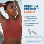 Dr. Tobias Prebiotics Digestive Support, Advanced Prebiotic Supplement for Gut Health, Immune Function & Boost for Probiotics for Women & Men, Vegan, Non-GMO, 90 Capsules, 90 Servings