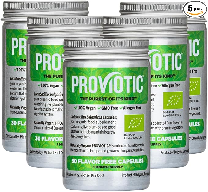 Lactobacillus Vegan Probiotic Supplement with a Patented Formula for Digestive Health Immune Support for Healthy Gut Anti Bloating for Men and Women (Pack of 5)