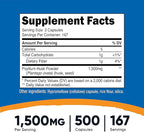 Nutricost Psyllium Husk 1500mg Per Serving, 500 Capsules - Non-GMO & Gluten Free