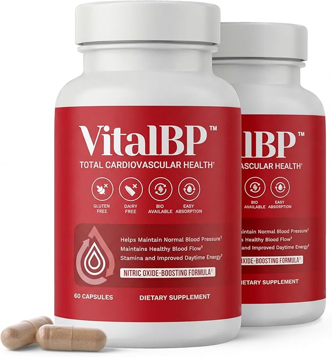 VitalBP - 2 Pack - Support for Normal Blood Pressure - Supports Blood Flow & Arteries - with CoQ10, L-Citrulline, and K2 & D3-60 Capsules