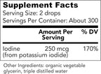 USDA Organic Potassium Iodide 250 mcg Liquid Supplement (6 Month Supply) – 0.253% Elemental Iodine – Dietary Iodine Support – Vegan, Gluten-Free (1 Oz)
