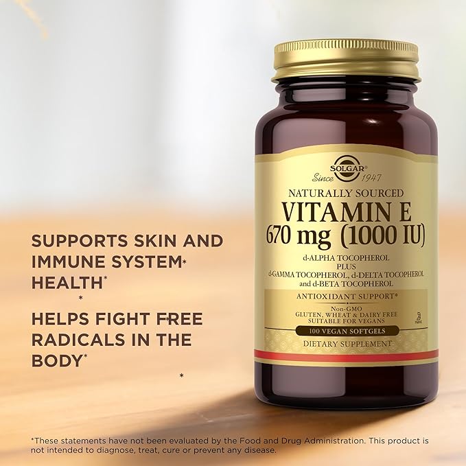 Vitamin E 670 mg (1000 IU) Solgar 100 Vegan Softgel