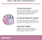 BioEmblem Digestive Enzymes - 10 Enzymes w/ 12 Strain 1 Billion CFU Probiotics for Nutrient Absorption & Digestive Support - Papaya, Bromelain & Papain to Help Bloating & Gas - Non-GMO - 60 Capsules