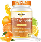 Vitamin C with Bioflavonoids Supplement for Immunity* & Antioxidant & Skin - Blend of VIT C 1000mg and Citrus Bioflavonoids 1100mg, Non-Acidic Acerola Cherry Vitamin C, Vegan, 90 Capsules