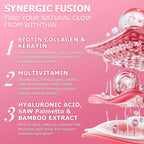 Pure Biotin 10000mcg Liquid Drop Optimal Solutions Hair Skin & Nails Vitamins Support w. Collagen Keratin Hyaluronic Acid Saw Palmetto, Biotin(Vitamin B7) for Hair Growth & Cellular Energy