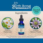 Birth Song Botanicals Good Night Herbal Sleep Tincture with Valerian and Passionflower, Natural Sleep, Stress, and Relaxation Support Supplement Adults, 1oz Bottle
