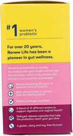 Renew Life Women's Probiotic Capsules, Supports pH Balance for Women, Vaginal, Urinary, Digestive and Immune Health, L. Rhamnosus GG, Dairy, Soy and Gluten-Free, 25 Billion CFU - 60 Ct
