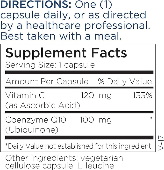 Metabolic Maintenance CoQ10 100mg - Co Q 10 Supplement, Coenzyme Q10 for Brain and Heart Health, Antioxidant Support Capsules for Women and Men, Vegan Friendly - 60 Capsules