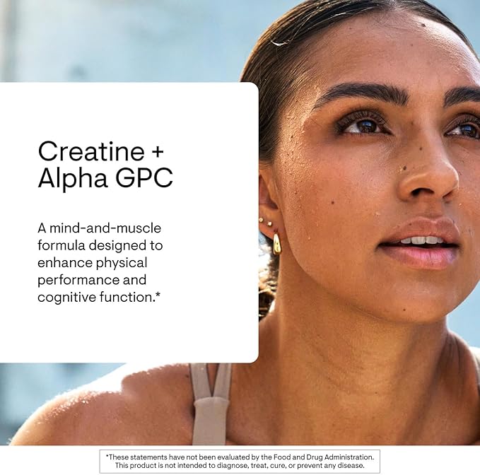 THORNE - Creatine + Alpha GPC - Micronized Creatine Monohydrate Powder - Support for Muscles & Cognitive Function* - for Women & Men - Watermelon Lemonade - NSF Certified for Sport - 30 Servings