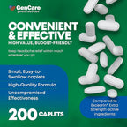 GenCare - Headache Relief Acetaminophen with Aspirin (NSAID) & Caffeine (200 Caplets) Value Pack | Head Pain, Muscle Aches, Back Pain & Body | Generic Excedren Extra Strength