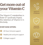 Solgar Ester-C Plus 500 mg Vitamin C with Citrus Bioflavonoids - 90 Capsules - Gentle & Non Acidic, Well Retained - 24-Hour Immune Support - Non-GMO, Gluten Free - 90 Servings