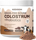 Organic Chocolate 4000mg Grass Fed Bovine Colostrum Powder + Probiotics Colostrum Supplement for Gut Health, Immune Support Healthy, 70 Servings