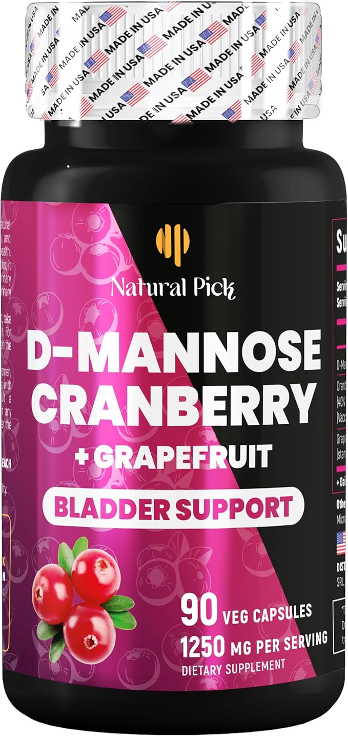 Bladder Control Supplement, D Mannose with Cranberry, 1000mg for Bladder Control. Advanced Kidney Support for Urinary Tract Health. Premium Bladder, Detox and Repair, 90 Capsules, Made in USA