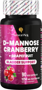 Bladder Control Supplement, D Mannose with Cranberry, 1000mg for Bladder Control. Advanced Kidney Support for Urinary Tract Health. Premium Bladder, Detox and Repair, 90 Capsules, Made in USA